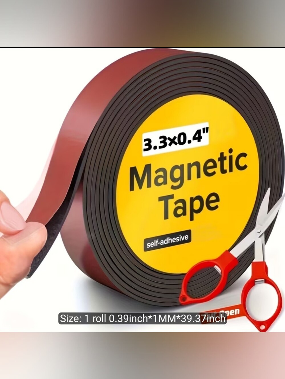 Magnetic Tape Roll - Self-Adhesive Black